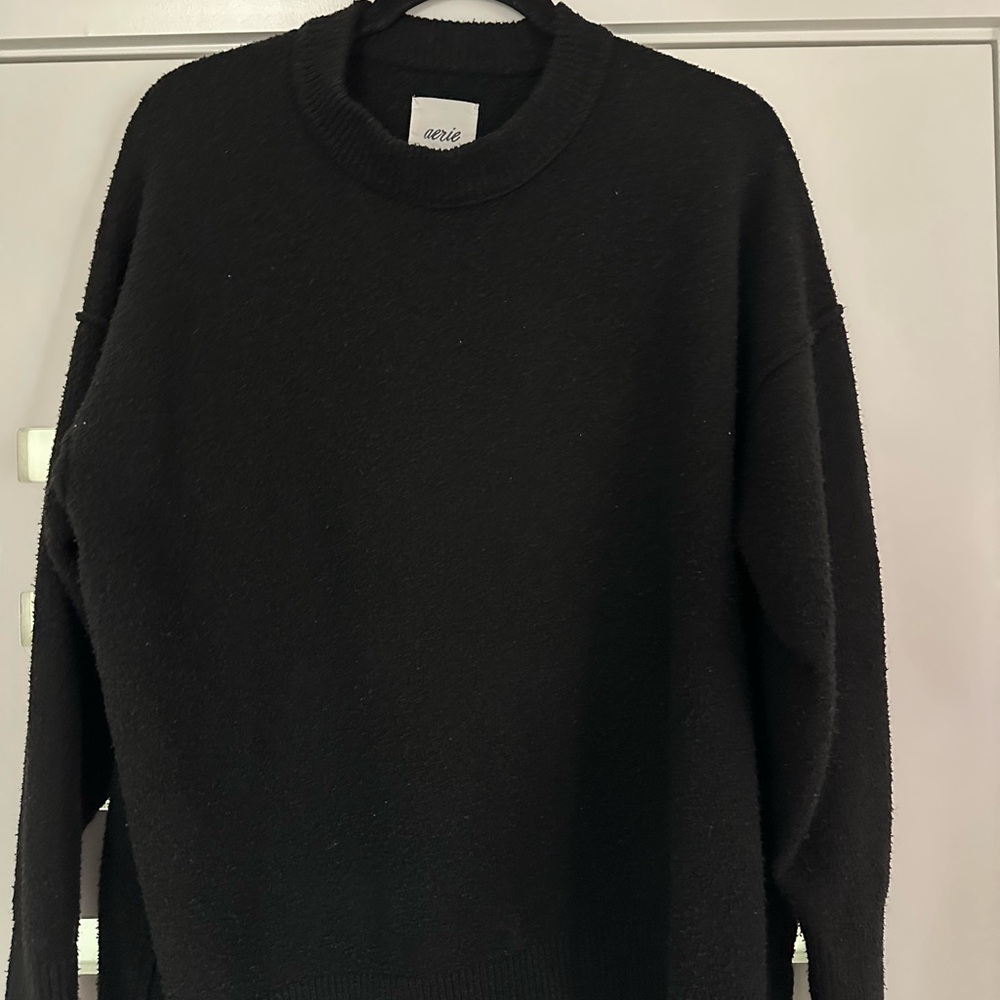 Aerie Fuzzy Black Sweater